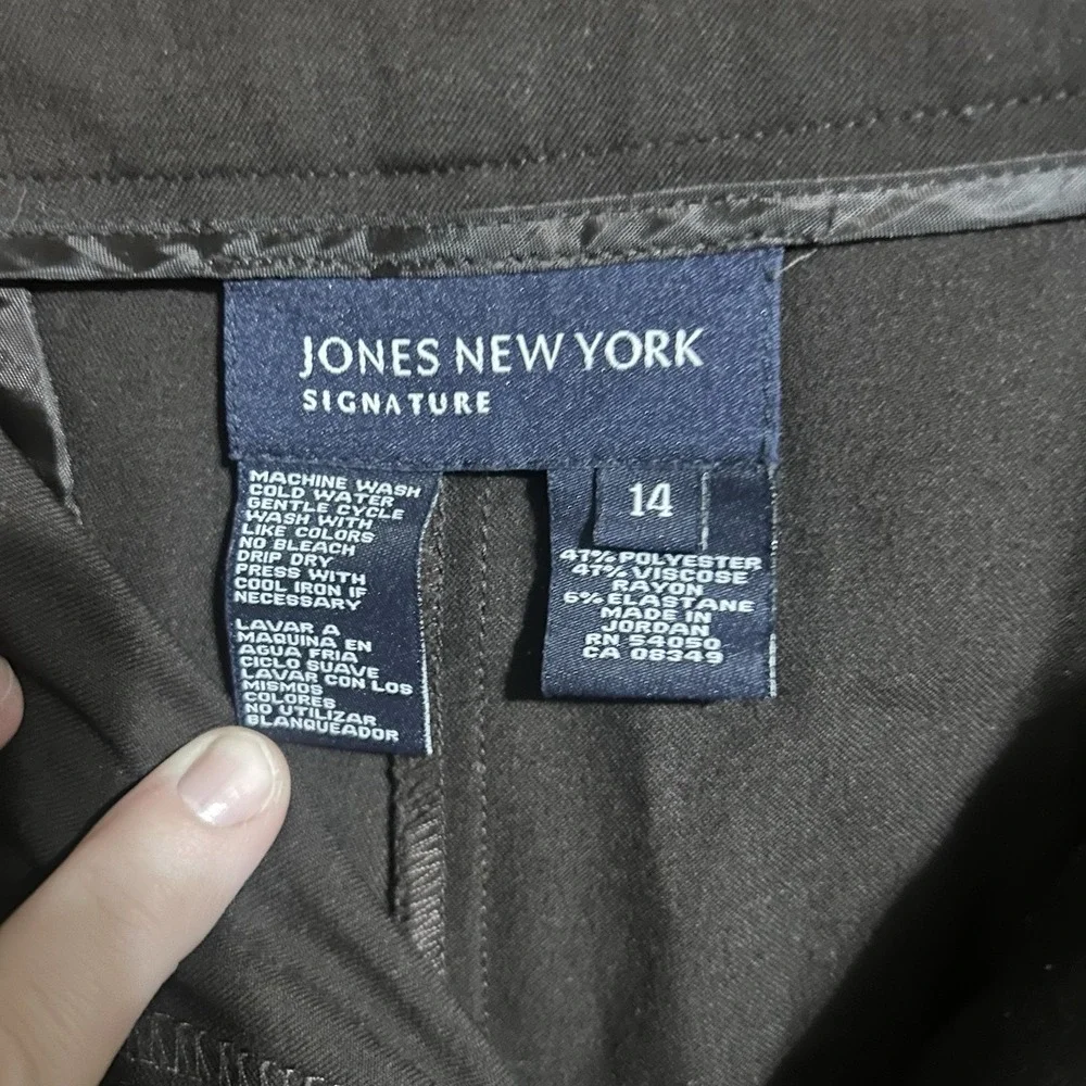 Jones New York‎ Signature Women's Brown Career Dress Pants Sz 14
